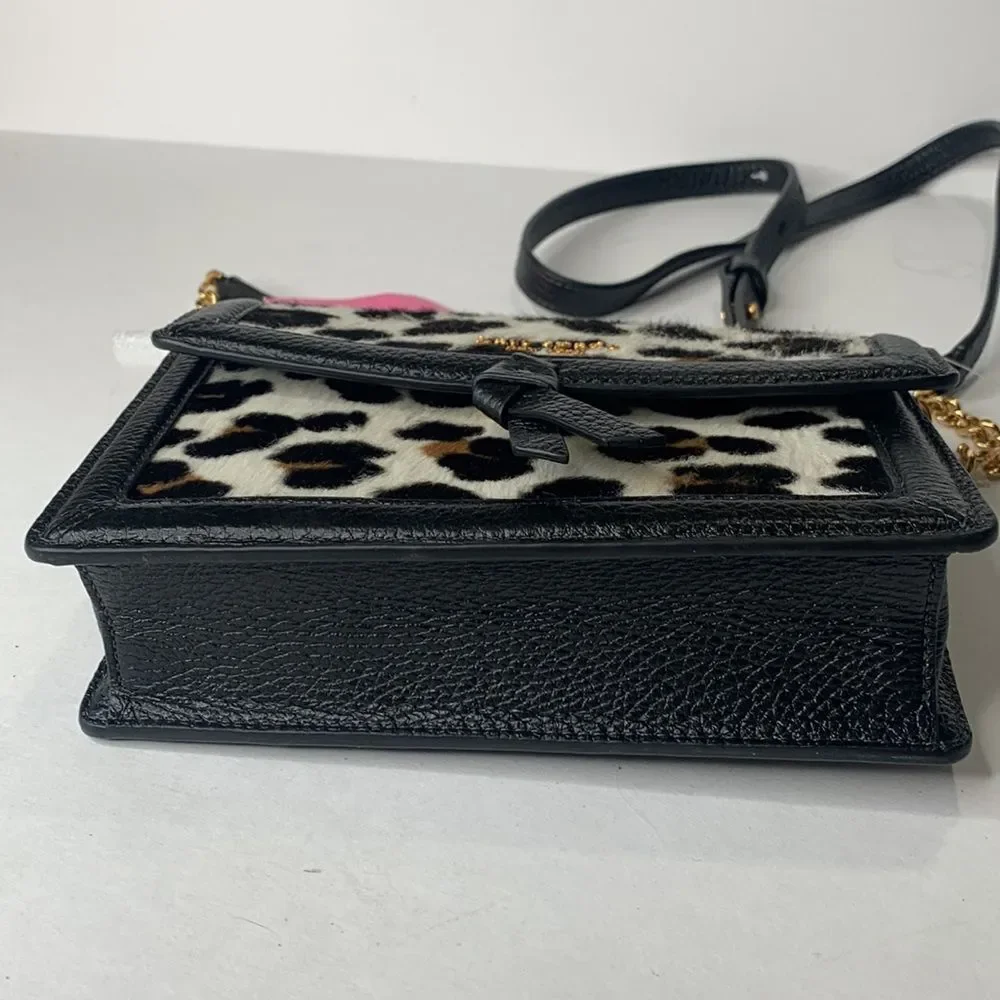 Kate Spade Knott calf hair and pebbled leather flap crossbody NWT